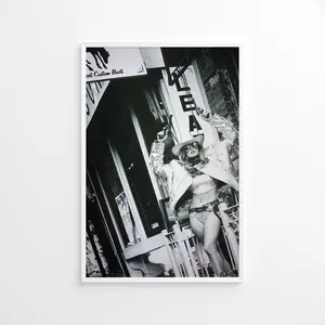 CowGirl Cindy Crawford, Vintage Print, Photography Print, Black White Photo Print, Lifestyle Print, Museum Quality Photo Print