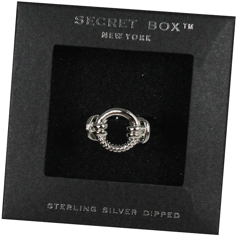 Silver dipped link ring(size adjustable)