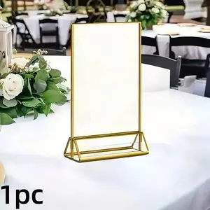 1pc Double-Sided Transparent Acrylic Display Stand, Multi-Purpose Desktop Art Rack, Ideal for Weddings, Events, Restaurants, Easy Installation