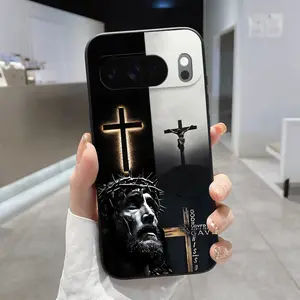 Rounded Edge Phone Case for Google Pixel 10 9 XL 8 7 Pro A  Divine Sacrifice Faith Pattern Full Body Protection Shockproof Soft Liquid Silicone Cover Cellphone Protective