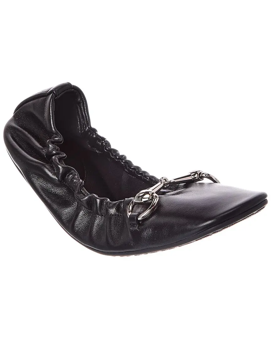Gucci Prima Leather Ballet Flat