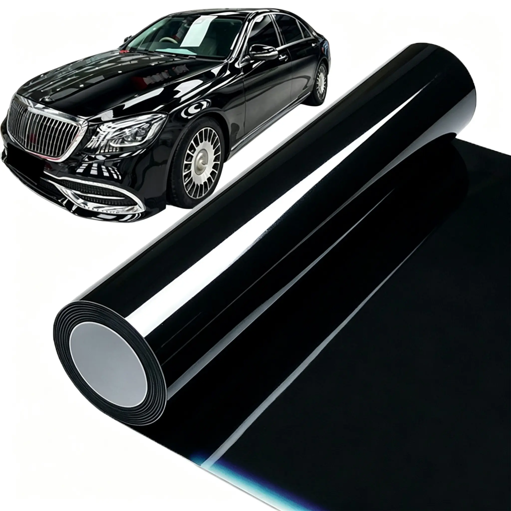 Ultra Gloss PET Piano Black Car Vinyl Wrap Film DIY Sticker Decal Self Adhesive Air Release Auto Accessories Car Wraps Vinyl Wrap For Cars
