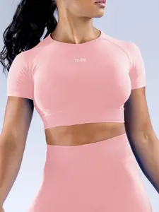 Women's Short Sleeve Sporty T-Shirt, Yoga Top for Parties, Running, Fitness, Daily Wear, Cycling, All Seasons, Plain Pattern