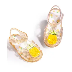 New Summer Fruit-Themed Design Sandals with Round Toe Closed Toe Roman Hollow Princess Style in White Pink Purple Yellow