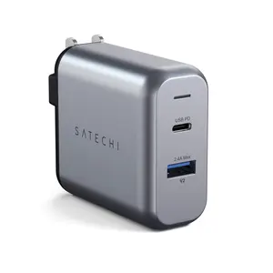 Satechi 30W Dual-Port Wall Charger - USB-C PD 18W & USB-A 12W Fast Charging Adapter with Foldable Plug for iPhone 16/15/14, iPad Pro/Air, Samsung Galaxy
