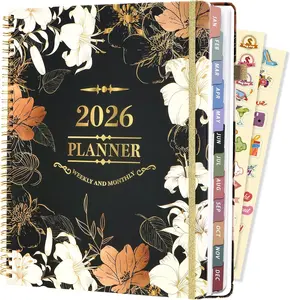 2026 Planner Weekly and Monthly Calendar Planners 8.5 x 11, Jan 2026-Dec 2026, Hard Cover Large Yearly Agenda with Stickers Tabs for Women Work , Green Floral