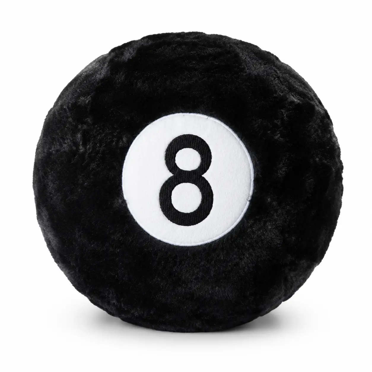 Classic Black 8-Ball Billiards Theme Plush Cushion - 35cm Round Polyester Fur Pillow with Plush Texture, Polyester Fiber Fill, Game Rooms Decor, Teen & Adult Gift