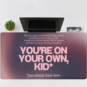 Pink Colorful Letter Pattern Mouse Pad, Rectangle Gaming Mouse Pad, Office Desk Keyboard Mat for Home Office Desk