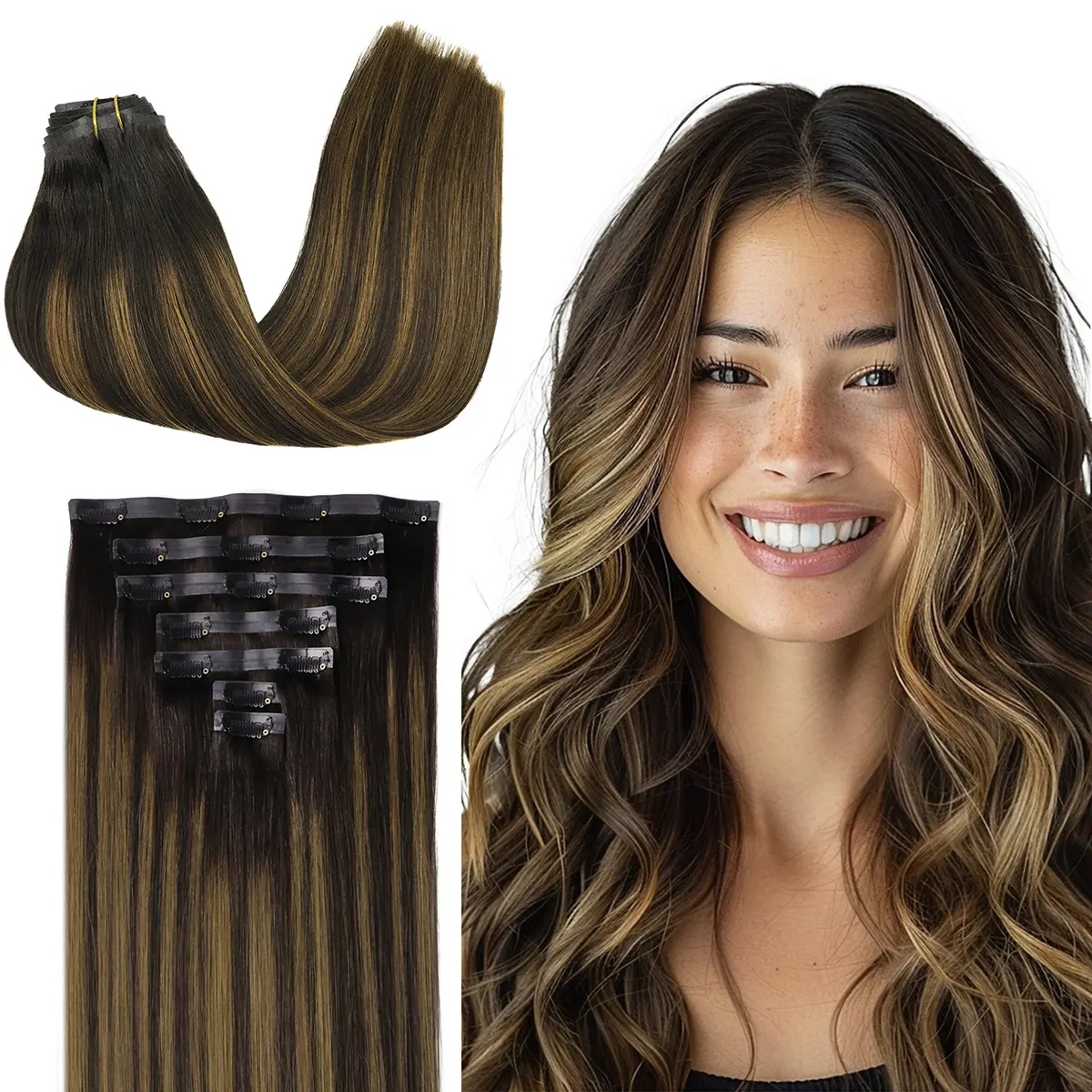 #2/6/2 Balayage Dark Brown to Chestnut Brown