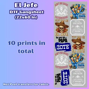 G9 El Jefe Gangsheet transfers for shirts (10 Transfers)