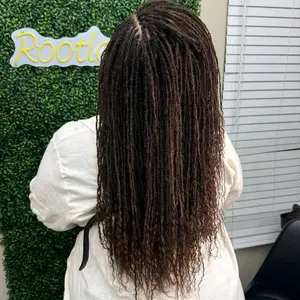 Intaloc Curly Tips  Dreadloc Extensions 100% Human Hair Interlocked locs Natural Looking Locs 10 locs Per Bundle