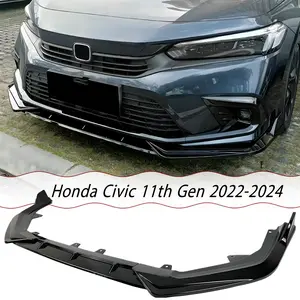 MUTUSAISI Front Bumper Lip Spoiler Splitter For Honda Civic 11th Gen 2022-2024 Air Chin Body Kit Accessories