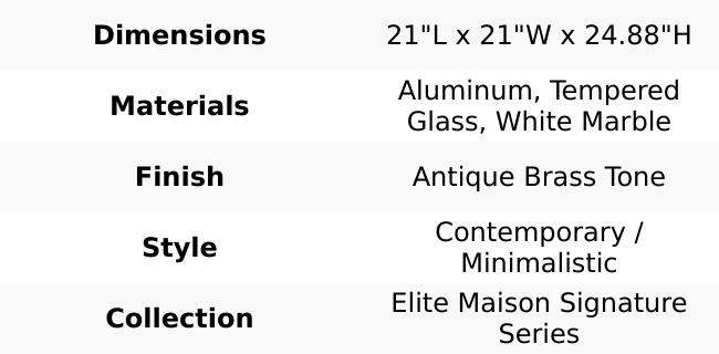 Dalie Accent Table | Square Marble Glass Accent Table Dalie Accent Table | Square Marble Glass Accent Table