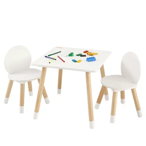 VEVOR Kids Table and Chair Set - Toddler Nursery Furniture for 5-6 Years, Child's Room, Curved Edges, Heat Pressed Panel, Solid Wood Legs, Corrosion-Proof, Easy to Clean Multi-Activity Desk for Art, Study