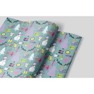 Boho Christmas Animals Wrapping Paper - Set of 3 Sheets