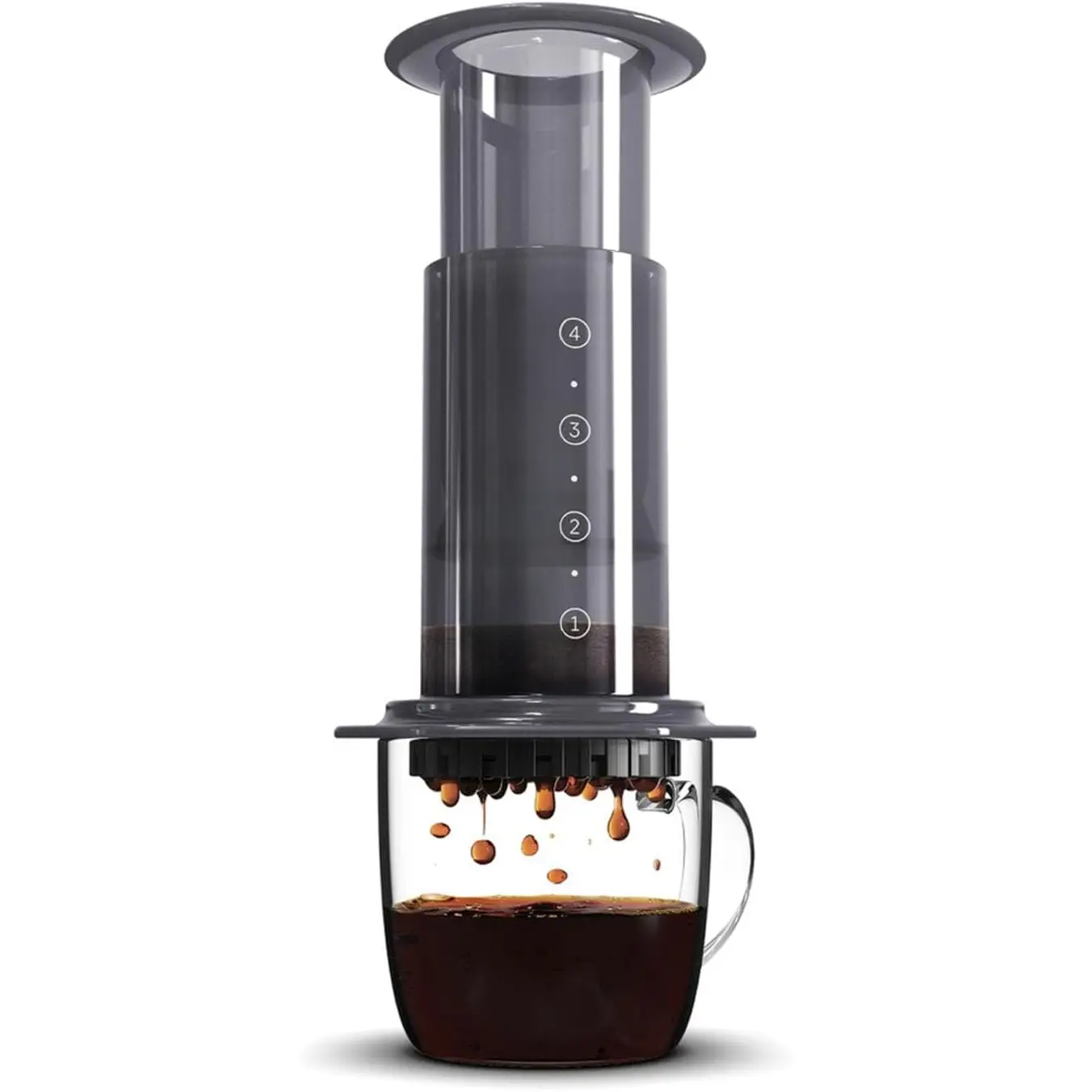 Coffee Press - 3 In 1 Brew Method Combines  Press, Espresso, Full Bodied Coffee Without Grit or Bitterness, Small Portable Coffee Maker for Camping & Travel