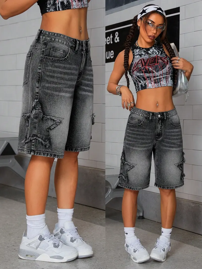 カンタBELVET Star logo rigid Denim Jorts Star logo rigid Denim Jorts – BELVET