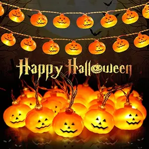 Halloween String Lights, 20 LED Decorations Battery Operated, Pumpkin Lights Indoor/Outdoor for Bedroom, Fireplace, Party, House, Yard, Garden