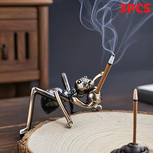 3PCS Alloy Ant Incense Holder, Creative Stick Incense Stand, Insect-Shaped Incense Holder, Home Zen Decor, Desktop Meditation Decoration, Birthday Gift, Home And Office Ornament