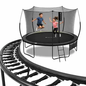 SkyBound 14 FT 12 FT 10FT 8FT 6FT Springless Trampoline for Kids and Adults - Recreational Trampolines with AntiRust Coating - Bungee Cords Outdoor Trampoline for Kids - No-Gap Design Zipper System tiktokshopspringglowup