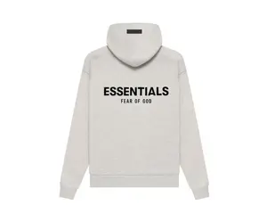 Essentials Fear of God Light Oatmeal Hoodie Fit for Everyday Wear Sweatshirts Pullover Menswear