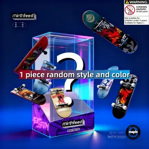 Mystery Skateboard Blind Box, Professional Maple Finger Board Bearings Wheels, Beginner Creative Toy, Ideal for Family Gatherings, Fingerboards