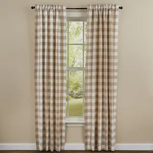 Buffalo Natural Check Panel Curtains
