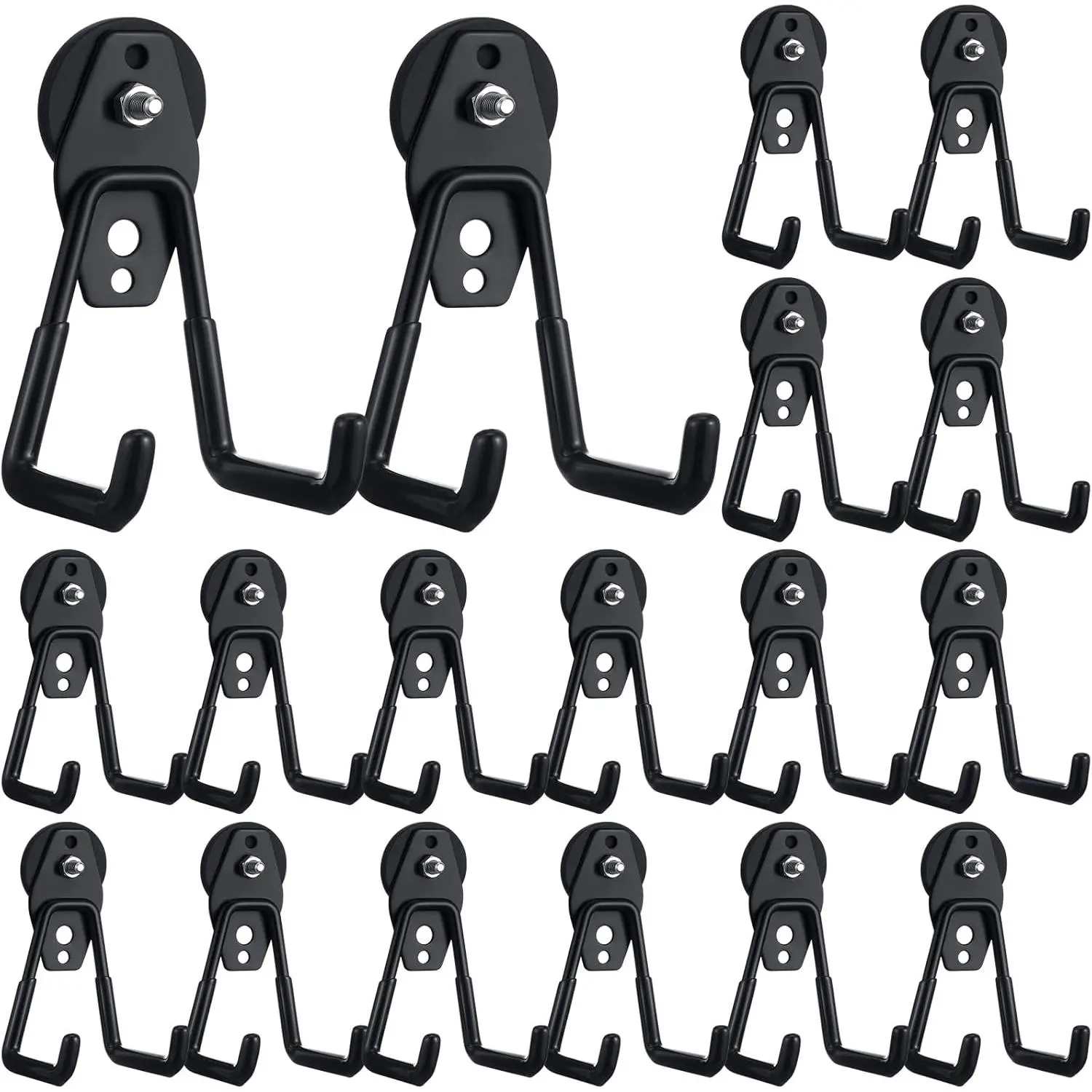 18-Pack Hangable Large Magnetic Wall-Mounted Hangers with Anti-Scratch Coating, Easy-Installation Home Organizer Tool Hooks, 4.5x2.56x0.7in for Indoor Use