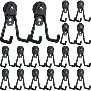 Large Magnet Hangers with Anti-Coating for Indoor & Outdoor Use 18 Pcs Home Organizer Hook Adjustable Hooks Wall Mounted Tool Hangable Hook 4.5 x 2.56 x 0.7 inches