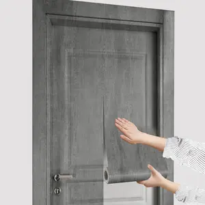 Simulated embossed wood grain door self-adhesive, PVC waterproof and stain-resistant, suitable for room, kitchen, living room, office door panel wall decoration, easy to install, 30.31 in* 78.7 in