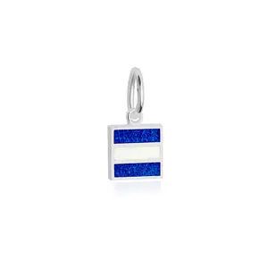 Letter J, Nautical Flag Silver Mini Charm