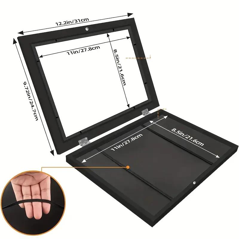 Kids Artwork Frames Changeable, 8.5x11in Kids Art Frames Front Opening, Children Art Projects Kids Art Frames Picture Frames for Kids Drawing, Crafts and Photos, Holds 130pcs Decor Wood