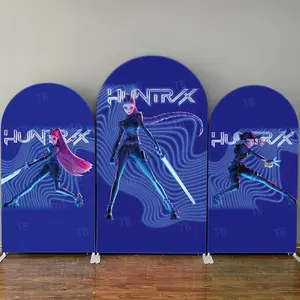 15-day Delivery Neon Cyber Warrior Arch Backdrop Cover for Anime Gaming Birthday Party