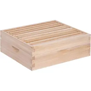 10 Frame Medium Beehive Box,Langstoth Honey Bee Hive Box, Include Beehive Frames and Waxed Foundations