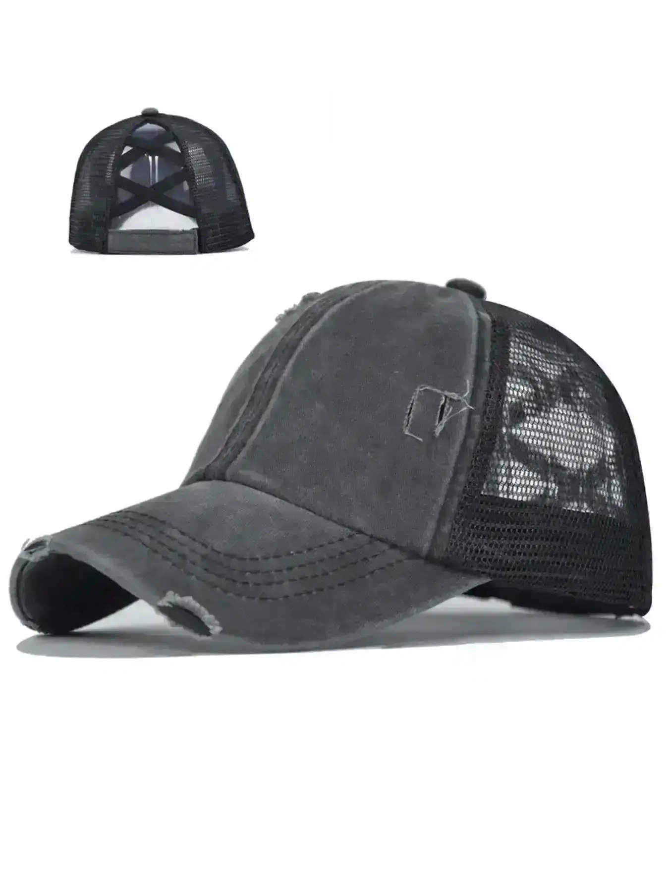 Women Pony Hat High Ponytail Girls Messy Bun Caps Camouflage Bad Hair Day Adjustable Dad Stylish Trucker Mesh Back Exquisite Trendy Gift Look Fashion Essential Classy Perfect Charming Piece Refined Modern