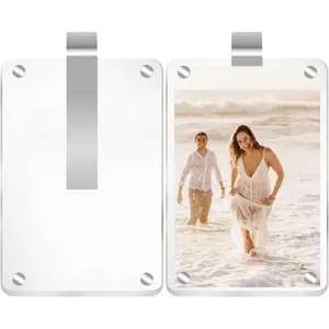 1 Pc New Car Sun Visor Photo Holder, Car Sun Visor Clip, Universal Magnetic Acrylic Photo Clip Car Sun Visor Photo Frame Clip, Personalized DIY Car Decor Photo Frame, Couple Gift, Pet Family Memorial Photo Frame Clip