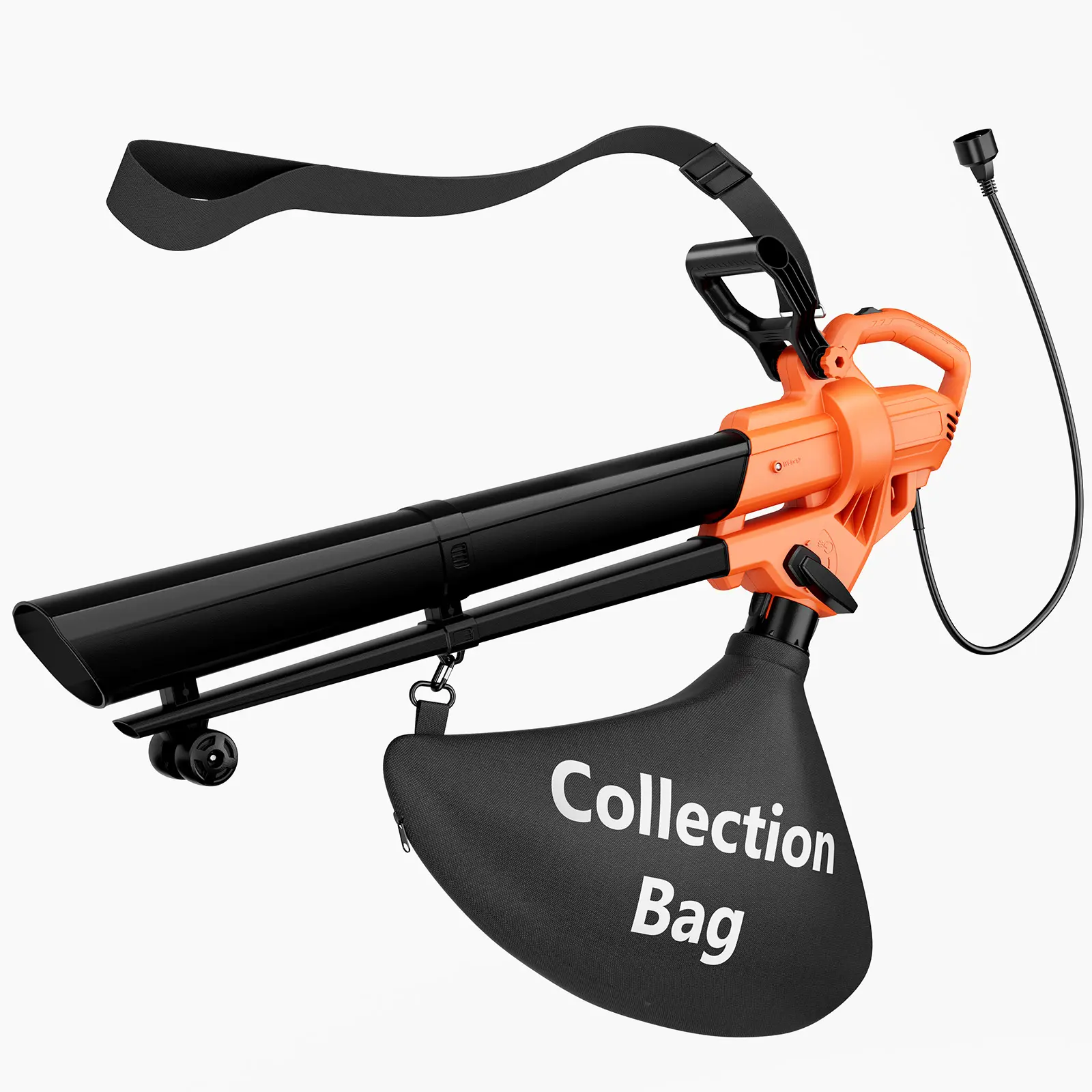 3-in-1 Leaf Blower Vacuum Mulcher - Corded Electric Leaf Blower with 500CFM 167MPH, 15:1 Mulching Ratio, Collection Bag & Wheels for Yard Lawn Garden