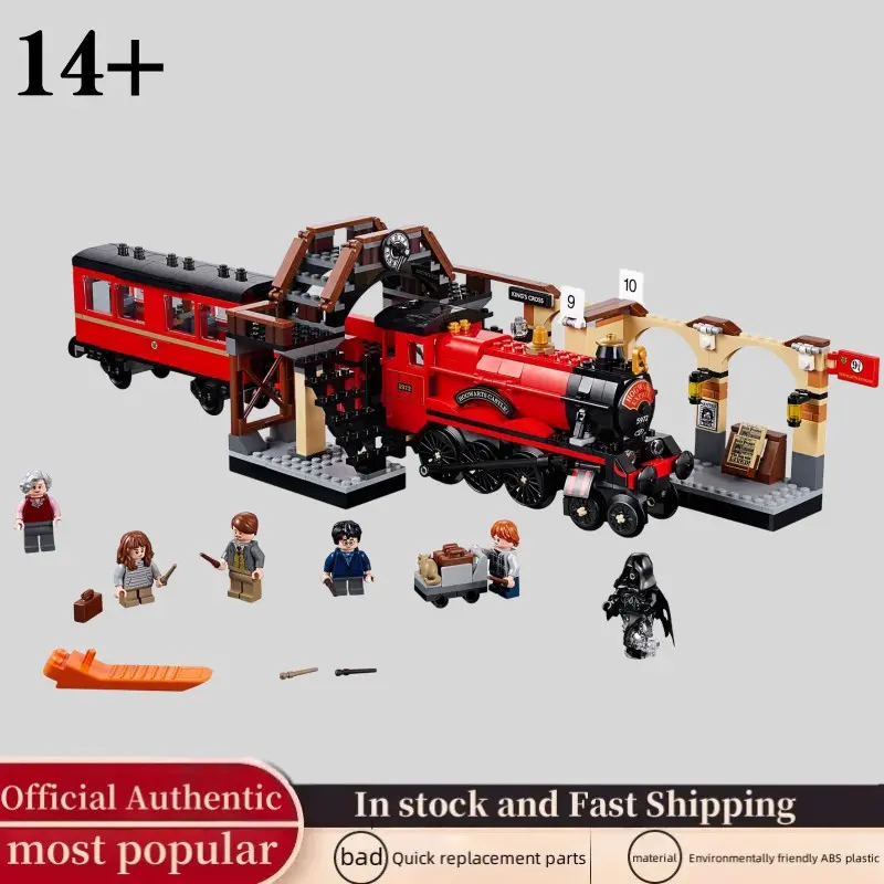 801PCS movie original model building blocks, Building Sets, express train, urban architecture, street view set, compatible with 75955, 75955, 39146, 11006, 83033 children's DIY steam toys, STEAM Christmas and birthday gifts