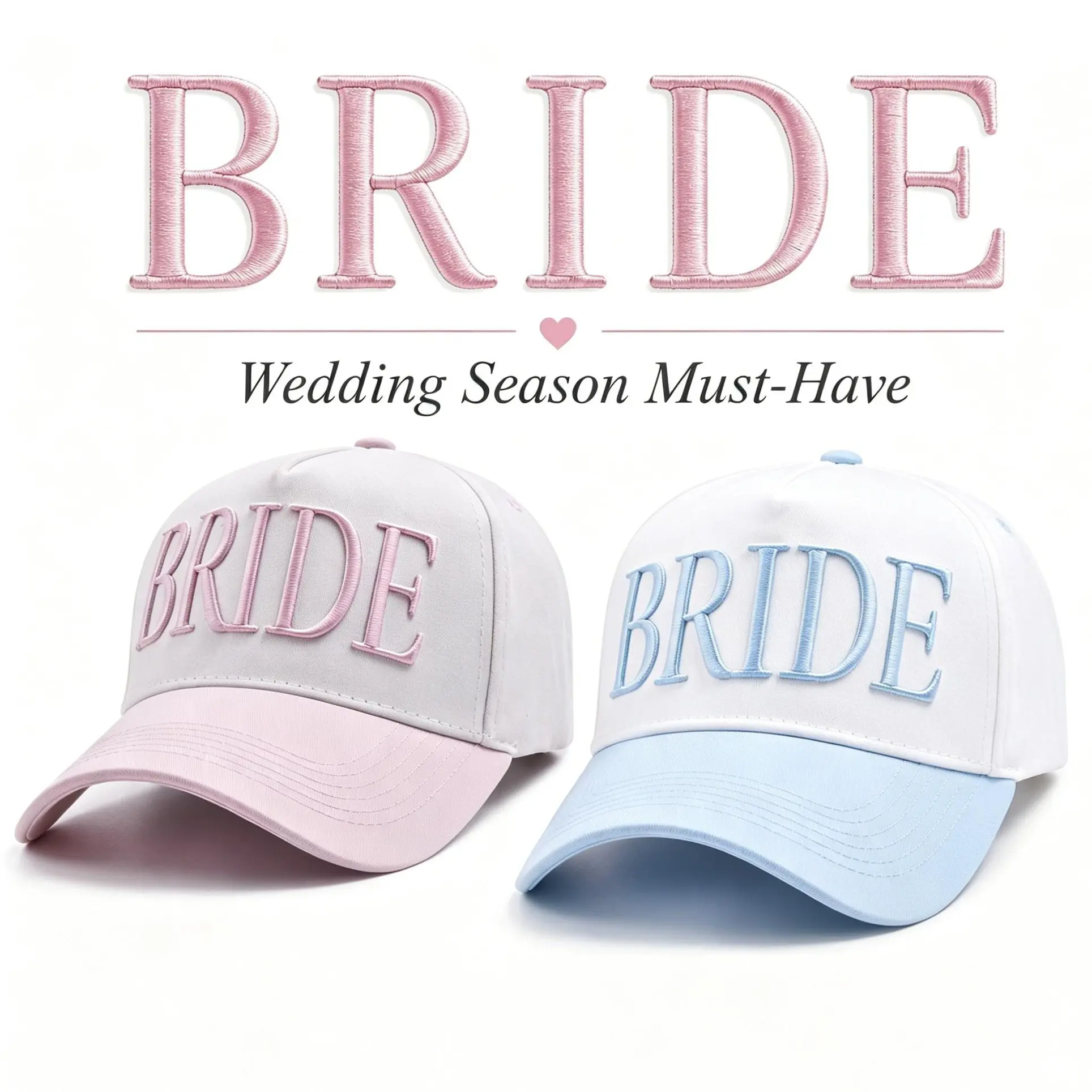 Bride Baseball Cap for Women, Adjustable Wedding Hat, Bridal Shower Gift, Bachelorette Party Accessories, Honeymoon Travel Cap, Embroidered Bride Hat