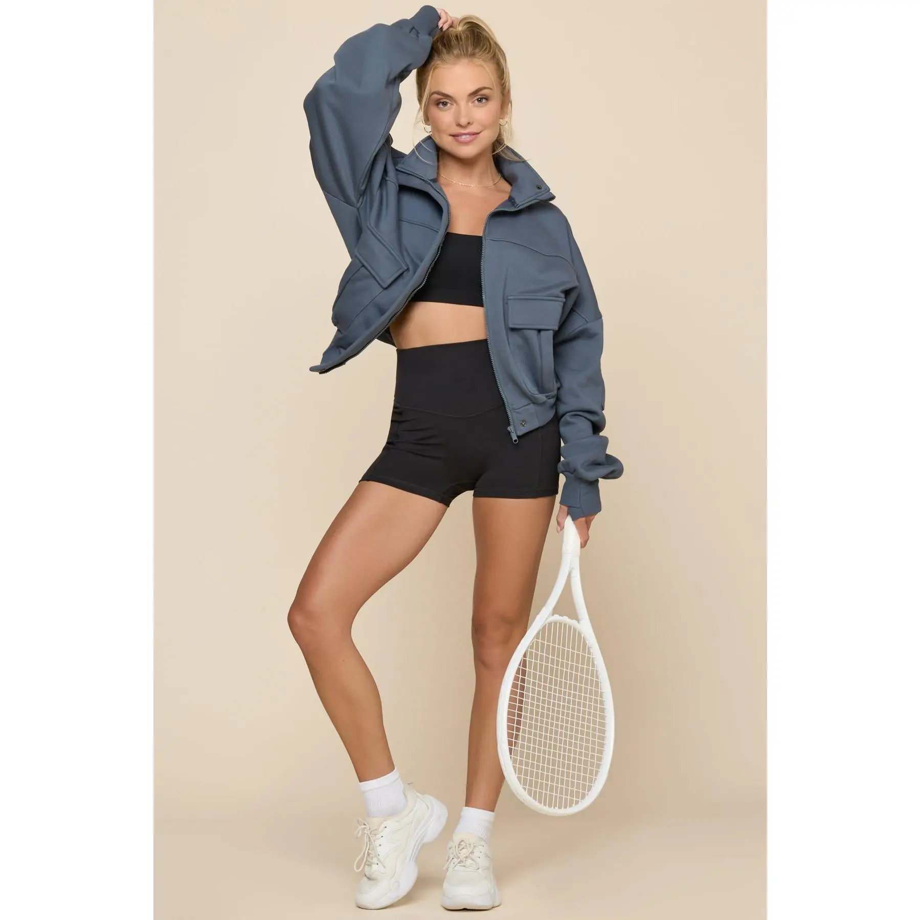 Cloud Bomber Jacket - Denim Blue