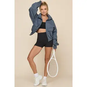 Cloud Bomber Jacket - Denim Blue Cloud Bomber Jacket - Denim Blue