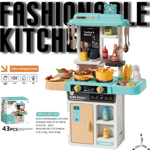 Fashionable Kitchen 43-Piece Complete Playset for Ages 3+ Realistic Pretend Play Inspires Imagination & Practical Skills Free Shipping
