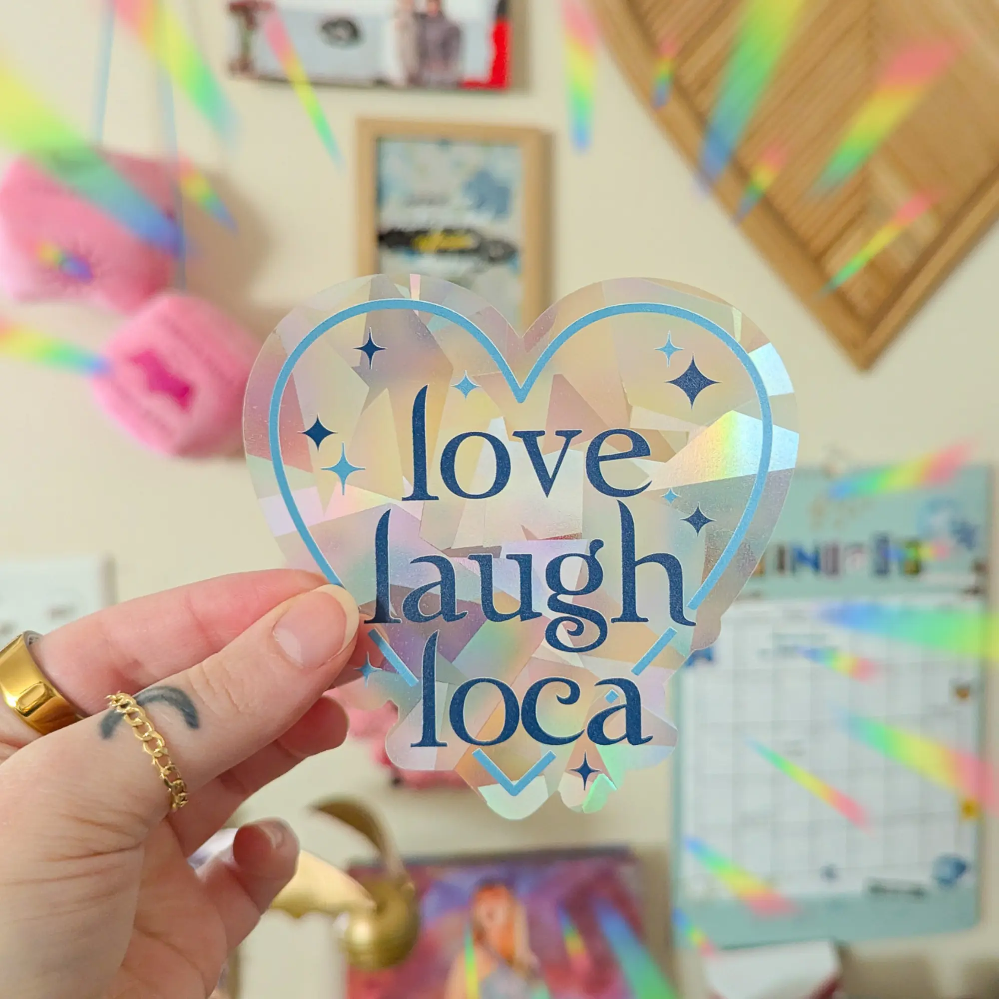 love laugh loca suncatcher sticker love laugh loca suncatcher sticker
