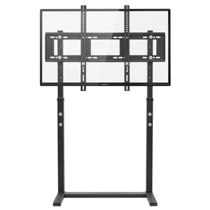 unho Universal Against The Wall TV Stand Floor: Free Standing Mount Stand with Height Adjustable Bracket for TV Bench Compatible with 32-85 inch Flat Panel LED LCD Plasma Screens