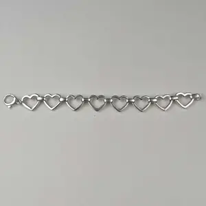 GAIA Hollow 925 Sterling Silver Heart Link Bracelet – Lightweight Elegance