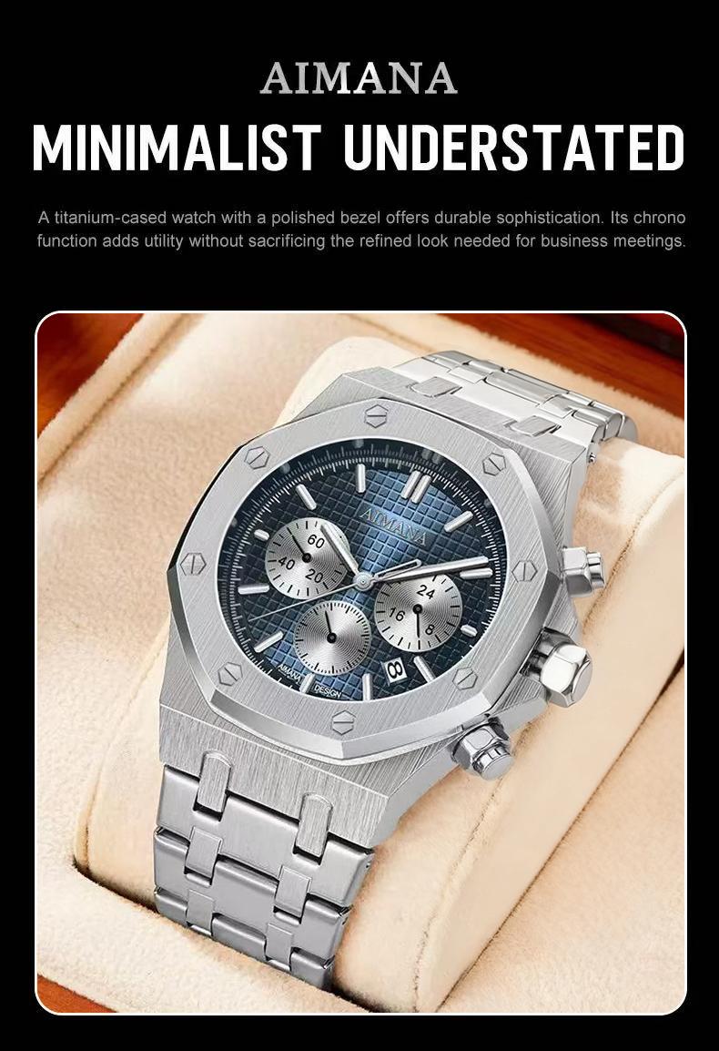 Men’s Stainless Steel Chronograph Watch – Square stainless steel case, luminous dial, water- and scratch-resistant, with three sub-dials and control buttons. A perfect gift for men(Randomly give away an elegant,and stylish women's watch) Men’s Stainless Steel Chronograph Watch – Square stainless steel case, luminous dial, water- and scratch-resistant, with three sub-dials and control buttons. A perfect gift for men(Randomly give away an elegant,and stylish women's watch)