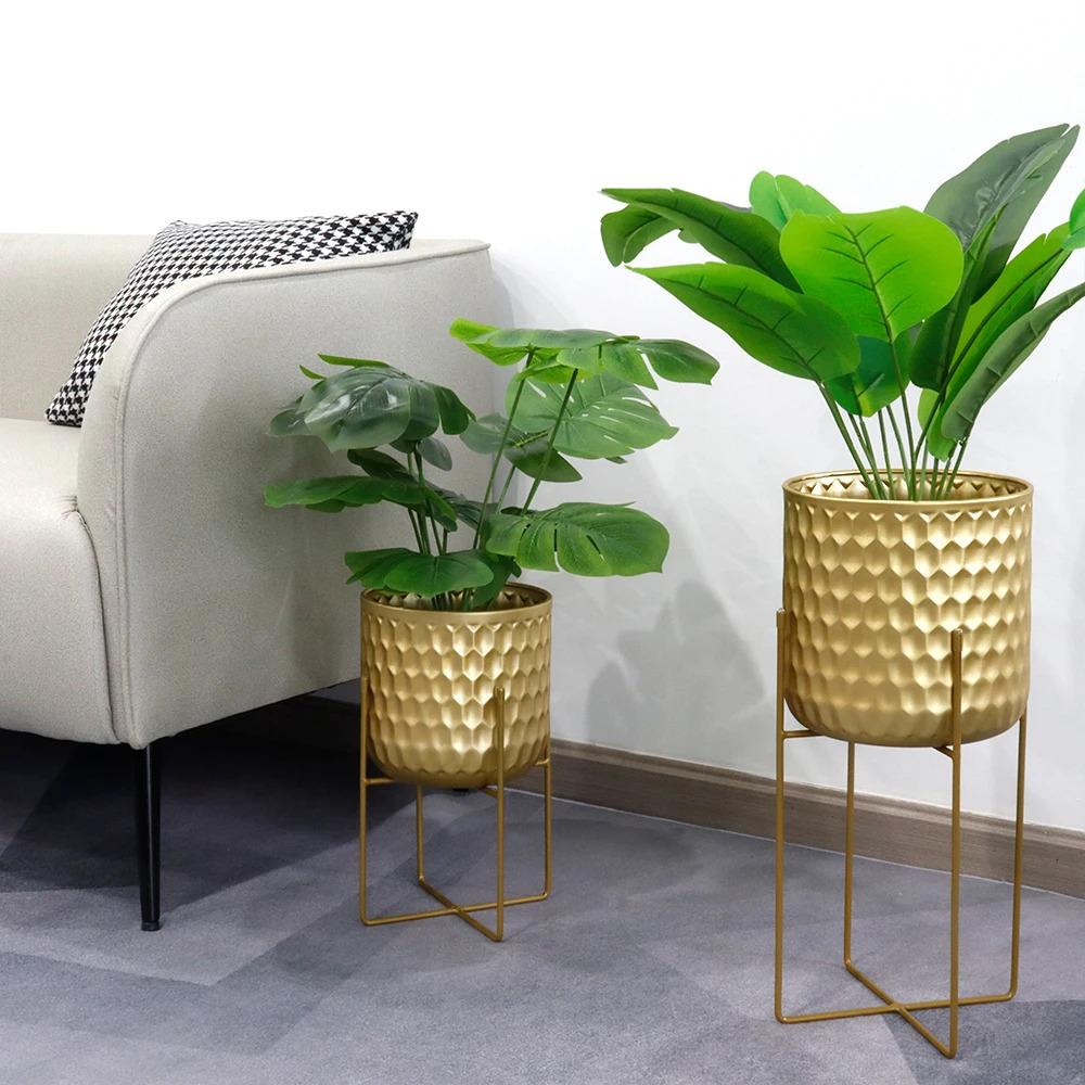 Set of Two Metal Plant Stands Flower Stand Holders Modern Plant Holders Flower Holder for Flower Pot Indoor Living Room