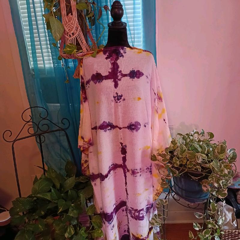 Royal Dreams Tie Dye Maxi Dress with Batwing Sleeves - Perfect for Vacation and Casual Wear - Womenswear moo moo dresses black girls baati tied ye