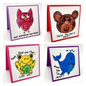 Adorable Animals Valentines Cards (set of 12)