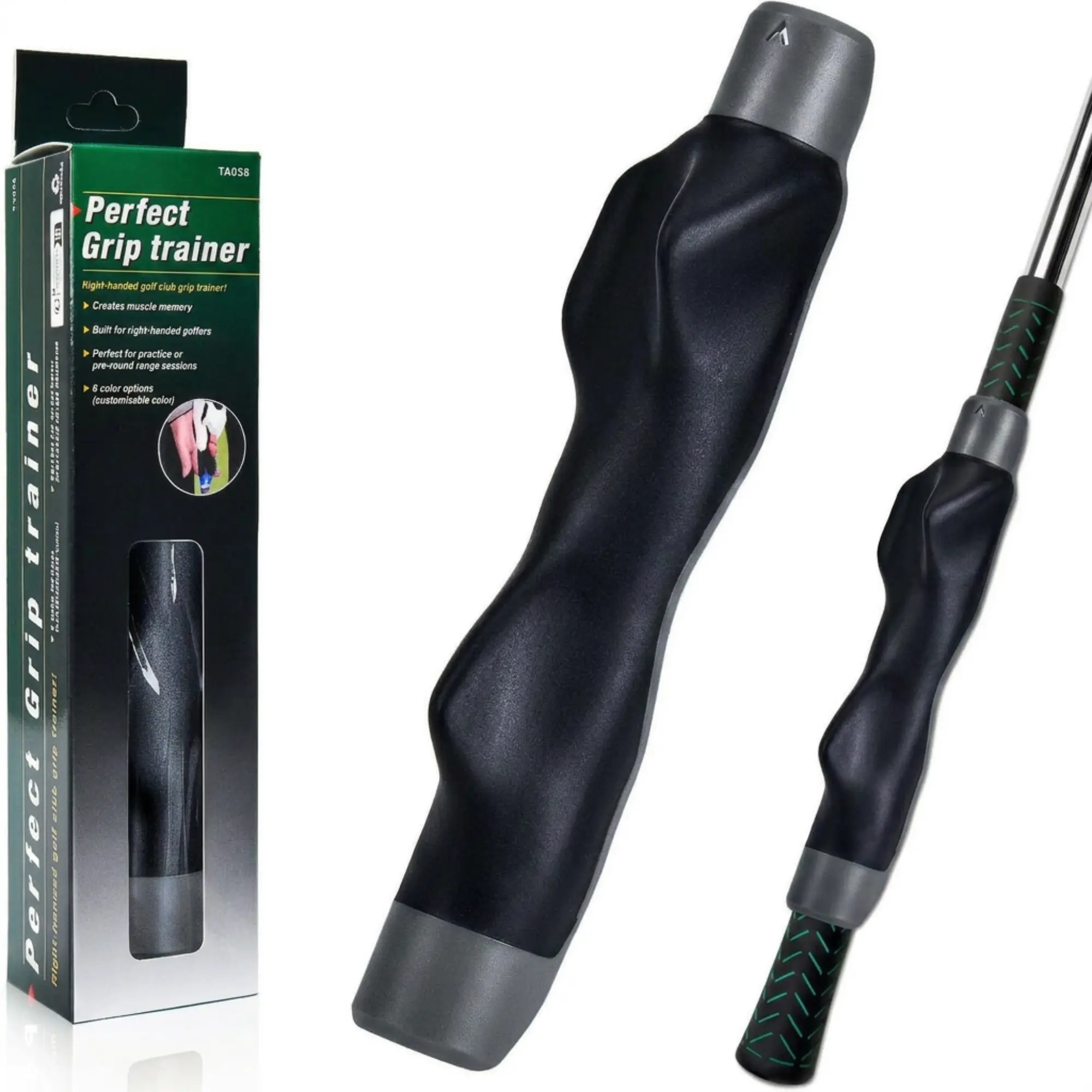 Golf Grip Trainer, Right or Left Handed Golf Training Aid for All Levels of Golfers - Fix Hand Position & Grasp, Master Correct Grip Posture, Golf Accessories